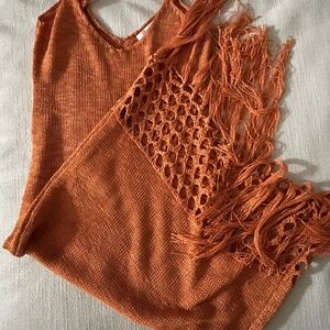 NWOT Knit Tassle Trim Midi Dress